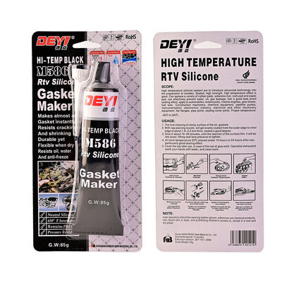 Black High Temperature Resistance RTV Silicone Sealant Gasket Maker dengan Acetoxy Neutral Curing untuk Multi-Surface Adhesion