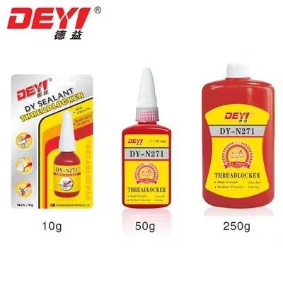 DEYI DY-N271 Threadlocker Kekuatan Tinggi Merah - Perekat Anaerobik Permanen untuk Penguncian & Penutup Pengikat Logam
