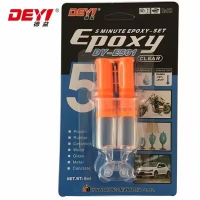 Perekat Epoxy AB Kekuatan Tinggi 5 Min Perekat Multi-Material Jelas & Bau Rendah untuk Baja & Plastik