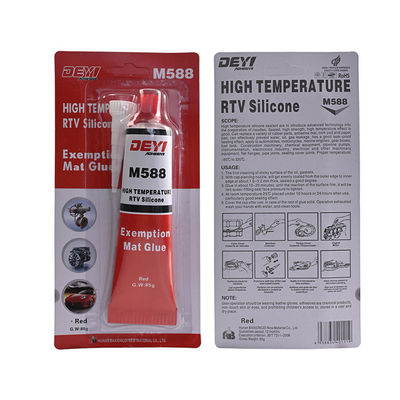 M588 Pembuat Gasket RTV Neutral Suhu Tinggi Dalam Merah Untuk Penyegelan Industri