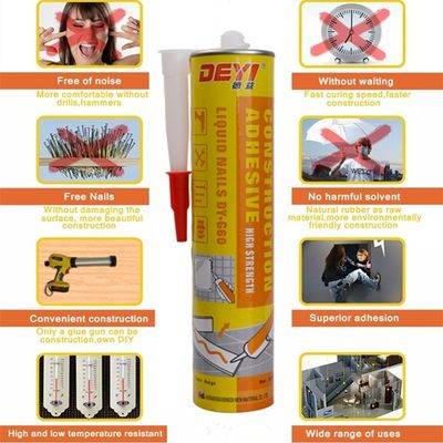 Solvent Free Sealant Bonding Construction Tanpa Kuku Tahan Cuaca Baik