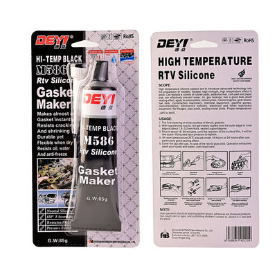 Aplikasi Industri 85g Black Temp RTV Silicone Sealant Adhesive Gasket Maker