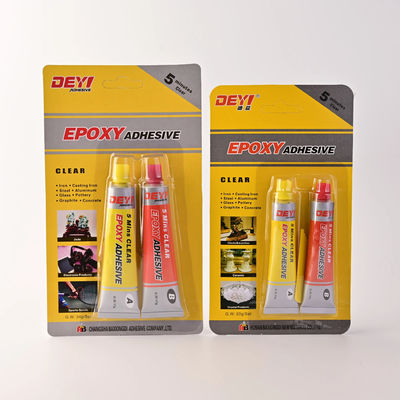 Tahan suhu tinggi Epoxy Clear AB Adhesive 1 1 Rasio 5 Min Kekuatan Ikatan Kering