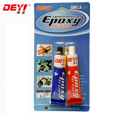 Perekat Epoxy AB yang Mengeras Cepat Kekuatan tinggi untuk logam, kaca, dan plastik.