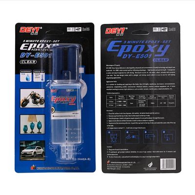 Lem Syringe Epoxy AB 24ml Lem Tahan Minyak Tahan Asam Perekat Epoxy Dua Komponen