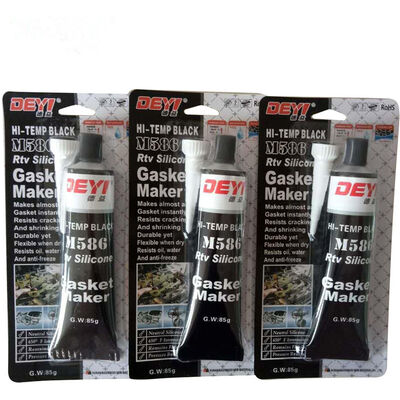 Black High Temperature Resistance RTV Silicone Sealant Gasket Maker dengan Acetoxy Neutral Curing untuk Multi-Surface Adhesion