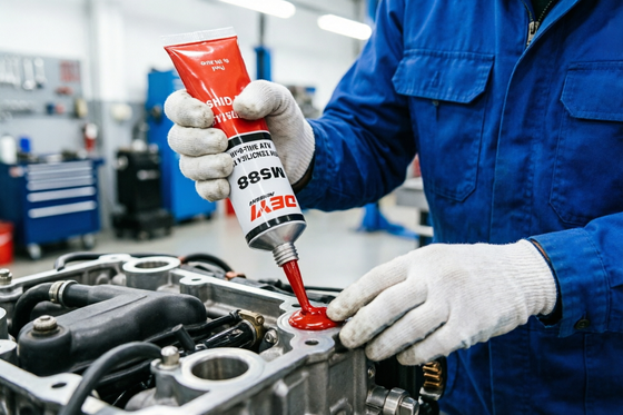 Industri Grade M588 Suhu Tinggi Neutral RTV Gasket Maker Sealer Merah untuk aplikasi penyegelan yang efektif dan tahan lama
