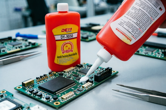 DEYI DY-N550 High Temperature & Oil Resistant Pipe Thread Sealant. Produsen lem pengganti gasket anaerobik.