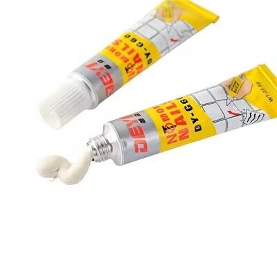 Sealant Cair Serbaguna Bebas Paku Putih, Lem Cair Kekuatan Tinggi untuk Gantungan Handuk
