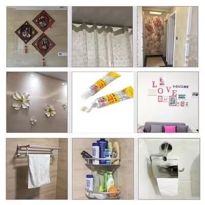 Sealant Cair Serbaguna Bebas Paku Putih, Lem Cair Kekuatan Tinggi untuk Gantungan Handuk