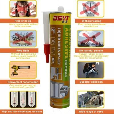 Lem Sealant Konstruksi Kekuatan Tinggi Perekat Bebas Kuku Kayu Untuk Dekorasi Rumah